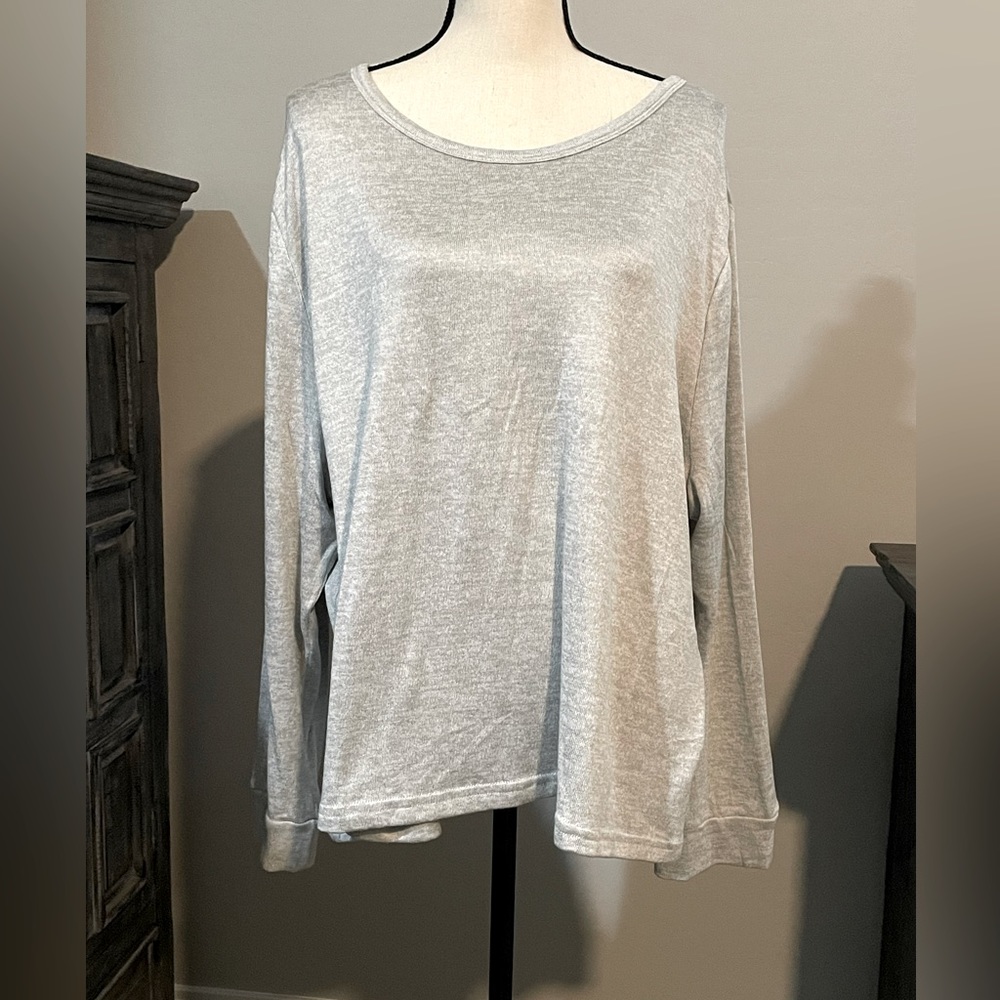 White Mark cropped long sleeve top size 3X